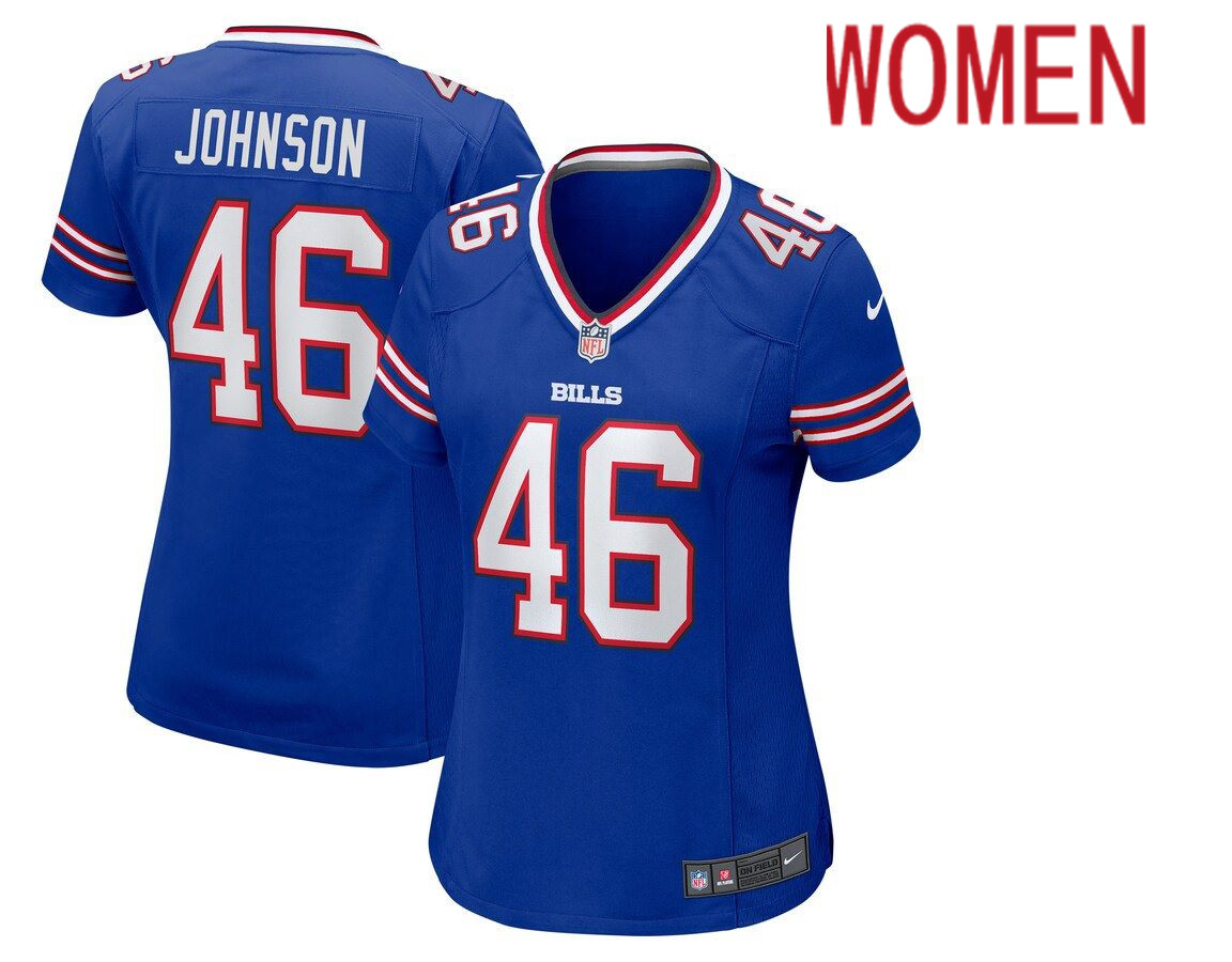 Women Buffalo Bills #46 Jaquan Johnson Nike Royal Game NFL Jersey